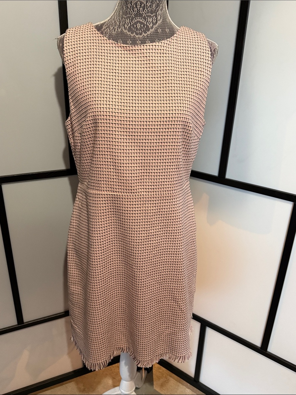 LOFT Blush Textured Sleeveless Mini Dress